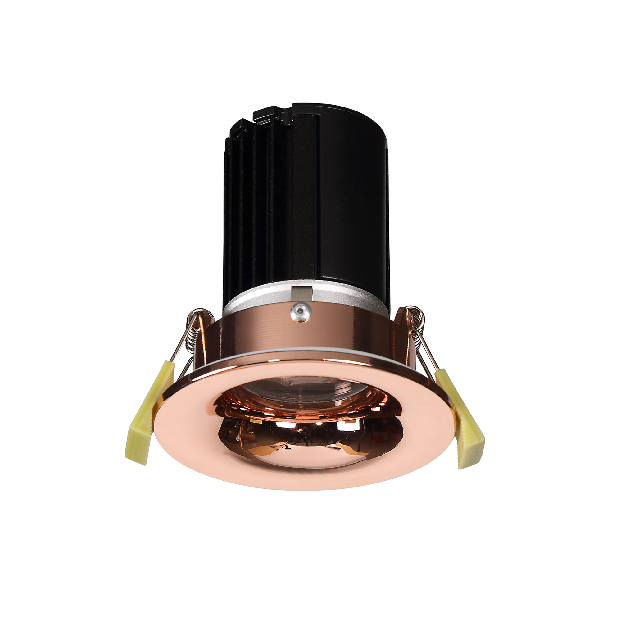 DM200808  Bruve 10 Tridonic powered 10W 2700K 750lm 12° CRI>90 LED Engine Rose Gold Fixed Round Recessed Downlight; Inner Glass cover; IP65